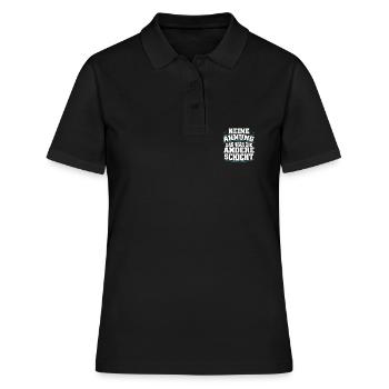 Keine Ahnung - das war die andere Schicht - Frauen Polo Shirt - Schwarz - Vorne - Ailine (174cm)