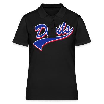 Devils Script Original - Frauen Polo Shirt - Schwarz - Vorne - Ailine (174cm)