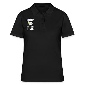 Schafliebhaber Rancher Schäfer - Frauen Polo Shirt - Schwarz - Vorne - Ailine (174cm)