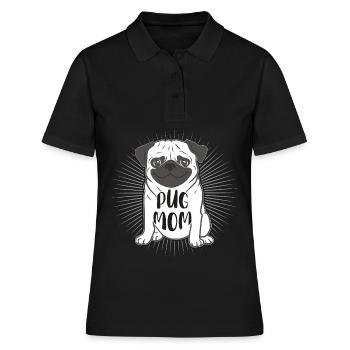 PUG MOM MOPS MAMA - Frauen Polo Shirt - Schwarz - Vorne - Ailine (174cm)