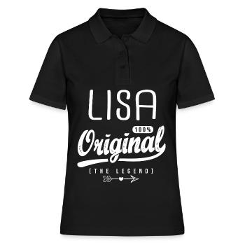 Lisa ORIGINAL personnalisé prénom lisa - Polo Femme - noir - Devant - Ailine (174cm)