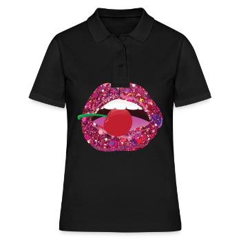 Embrasse-moi sur la cerise - Polo Femme - noir - Devant - Ailine (174cm)