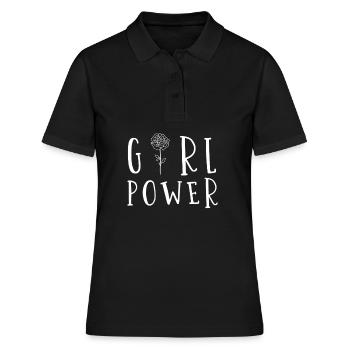 Cadeau de dictée féministe Girl Power Rose - Polo Femme - noir - Devant - Ailine (174cm)