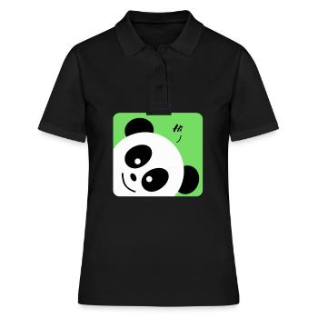 Animal panda - Tierischer Panda - Frauen Polo Shirt - Schwarz - Vorne - Ailine (174cm)