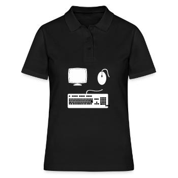 Computer set - Frauen Polo Shirt - Schwarz - Vorne - Ailine (174cm)