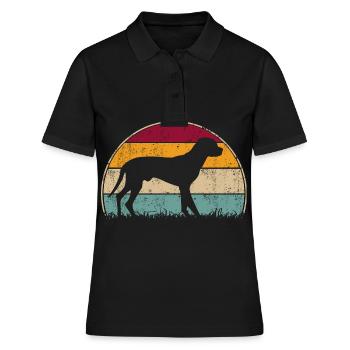 Schwarzwildbracke Slovenský Kopov Retro Vintage - Frauen Polo Shirt - Schwarz - Vorne - Ailine (174cm)