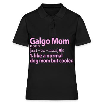 Galgo Español Hund Greyhound Spruch Mom Frauchen - Frauen Polo Shirt - Schwarz - Vorne - Ailine (174cm)