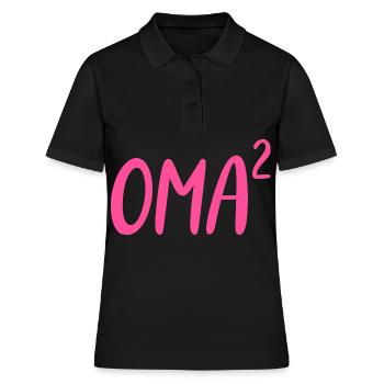 Oma Hoch 2 Zweifache von zwei 2 Enkelkindern Pink - Frauen Polo Shirt - Schwarz - Vorne - Ailine (174cm)