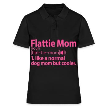 Flat-Coated Retriever Flattie Mama Mama Mistress - Polo Femme - noir - Devant - Ailine (174cm)