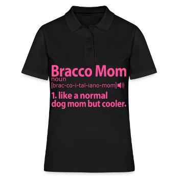 Bracco Italiano Maman Mama Maîtresse Dictons roses - Polo Femme - noir - Devant - Ailine (174cm)