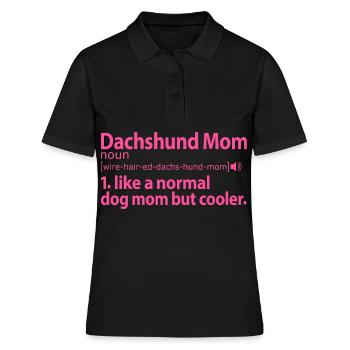 Rauhaardackel Wirehaired Dachshund Mom Mama Frauch - Frauen Polo Shirt - Schwarz - Vorne - Ailine (174cm)