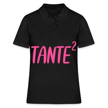Tante Hoch 2.0 Zweifache von zwei 2 enkelkindern - Frauen Polo Shirt - Schwarz - Vorne - Ailine (174cm)