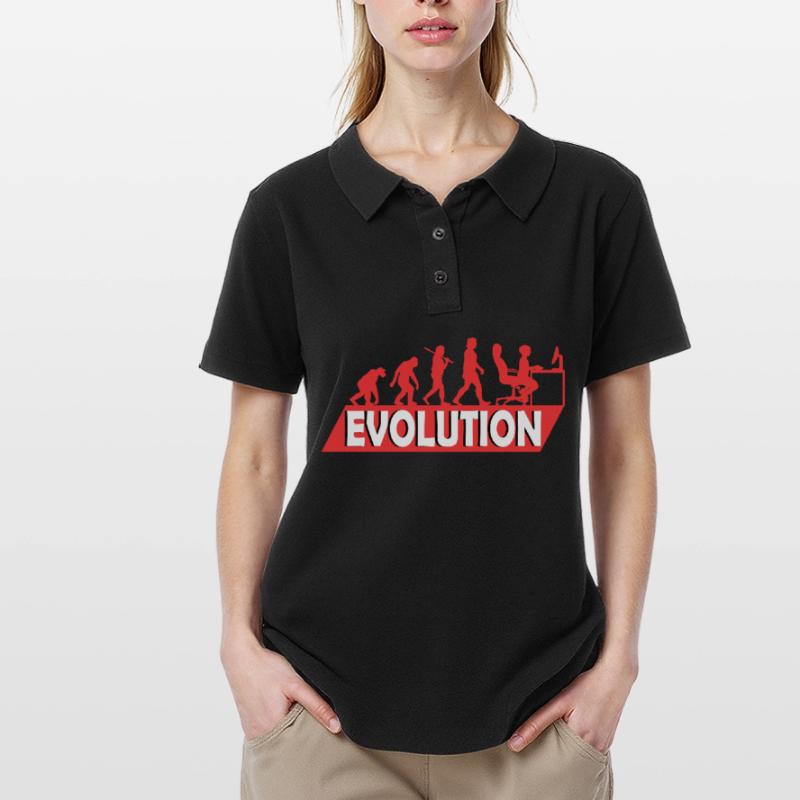 Computer Nerd Programmierer Evolution witzige Frauen Polo Shirt