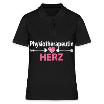 Physiotherapeutin Dankeschön Geschenkidee Abschied - Frauen Polo Shirt - Schwarz - Vorne - Ailine (174cm)