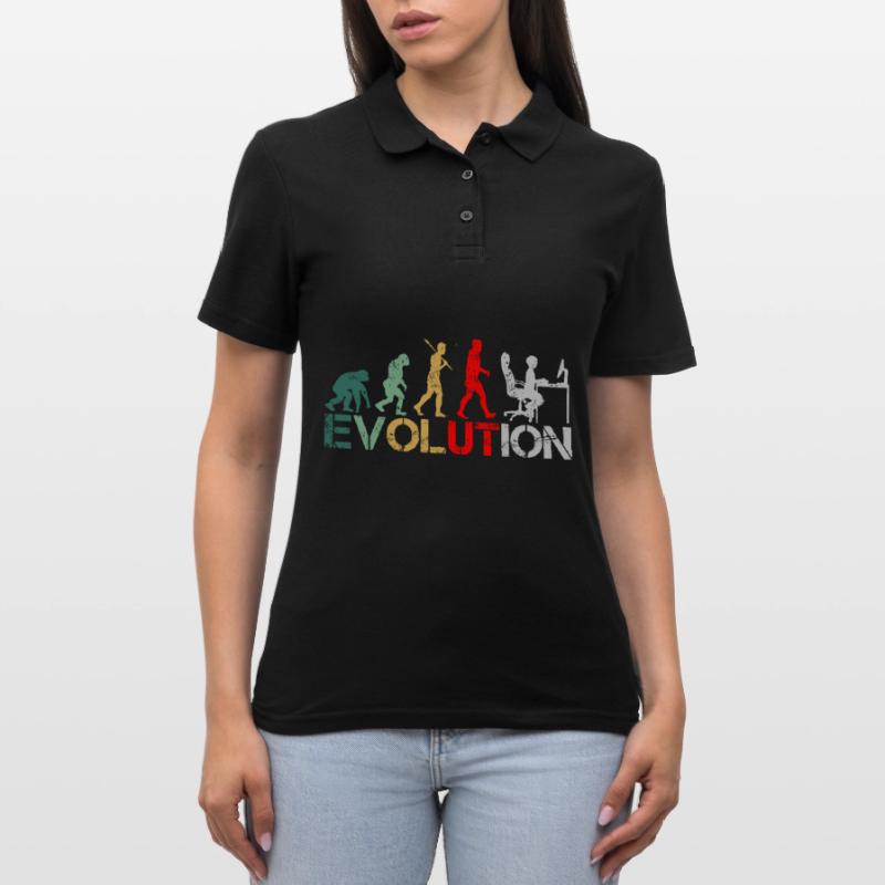 Computer Nerd Programmierer Evolution witzige Frauen Polo Shirt