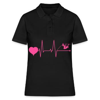 Stabhochsprung Stabhochspringer Frauen Mama Pink - Frauen Polo Shirt - Schwarz - Vorne - Ailine (174cm)