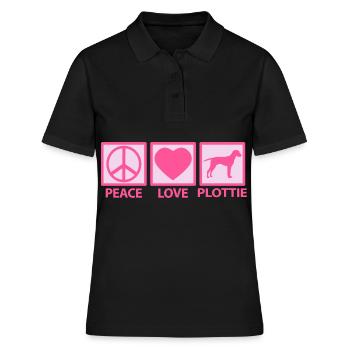 Plott Hound Plotthound Mom Mama Pink Peace Love - Women's Polo Shirt - black - Front - Ailine (174cm)