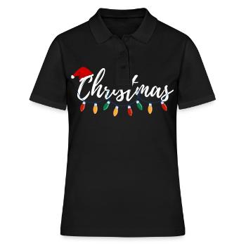 Weihnachtsgeschenk - Frauen Polo Shirt - Schwarz - Vorne - Ailine (174cm)