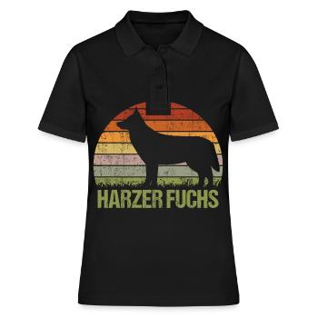 Harzer Fuchs Vintage Retro - Frauen Polo Shirt - Schwarz - Vorne - Ailine (174cm)