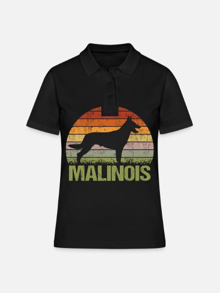 Malinois Chien de Berger Belge Vintage - Polo Femme - noir