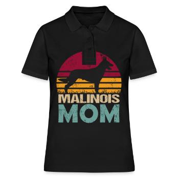 Belgischer Schäferhund Malinois Mama Mom Vintage - Frauen Polo Shirt - Schwarz - Vorne - Ailine (174cm)