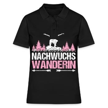 Nachwuchs Wanderin Wandern Baby Mädchen Kinder - Frauen Polo Shirt - Schwarz - Vorne - Ailine (174cm)