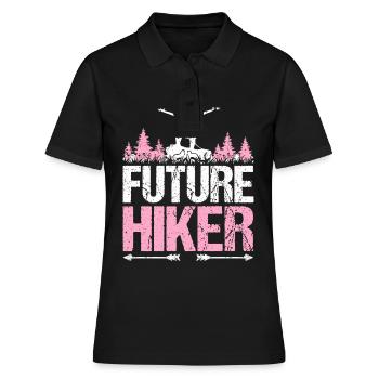 Future Hiker Wandern Baby Mädchen Kinder Geschenk - Frauen Polo Shirt - Schwarz - Vorne - Ailine (174cm)