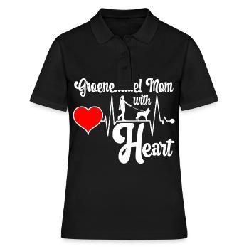 Groenendael Belgian Shepherd Mom Mama Herzschlag - Frauen Polo Shirt - Schwarz - Vorne - Ailine (174cm)