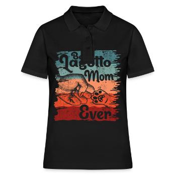 Lagotto Romagnolo Chien Maman Maman Vintage - Polo Femme - noir - Devant - Ailine (174cm)