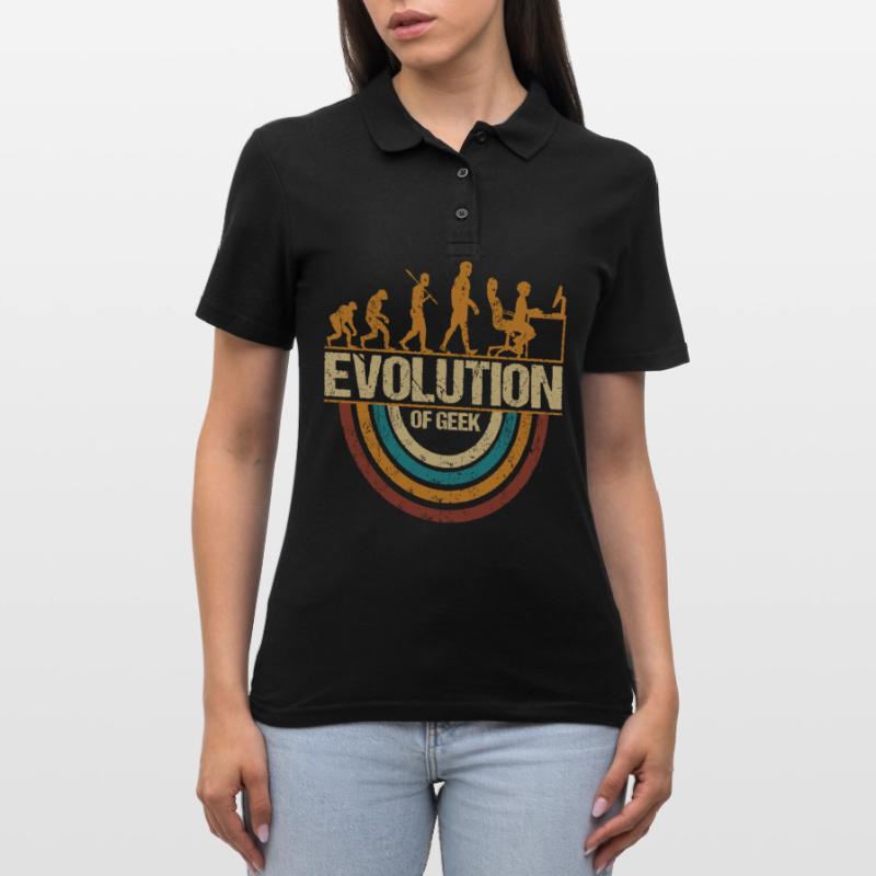 Computer Nerd Programmer Evolution funny Women's Polo Shirt