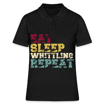 Whittling Holzschnitzer Holz Schnitzen Spruch - Frauen Polo Shirt - Schwarz - Vorne - Ailine (174cm)