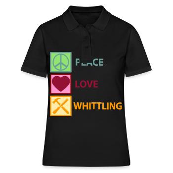 Whittling Holzschnitzer Holz Schnitzen Spruch - Frauen Polo Shirt - Schwarz - Vorne - Ailine (174cm)