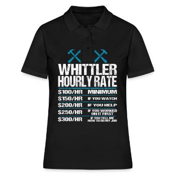 Whittling Holzschnitzer Holz Schnitzen Spruch - Frauen Polo Shirt - Schwarz - Vorne - Ailine (174cm)