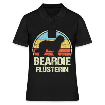 Bearded Collie Beardie Mama Frauchen Flüstererin - Frauen Polo Shirt - Schwarz - Vorne - Ailine (174cm)