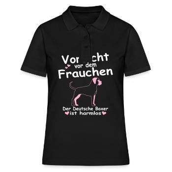 Deutscher German Boxer Hunde Mama Frauchen Spruch - Frauen Polo Shirt - Schwarz - Vorne - Ailine (174cm)