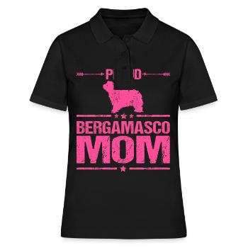 Bergame Chien de berger Maman Mama Maîtresse Rose - Polo Femme - noir - Devant - Ailine (174cm)
