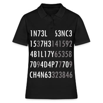 Intelligence-Citation de science intelligence nerd - Polo Femme - noir - Devant - Ailine (174cm)