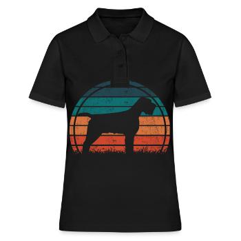 Griffon Korthals Chien Pointing Vintage Rétro - Polo Femme - noir - Devant - Ailine (174cm)