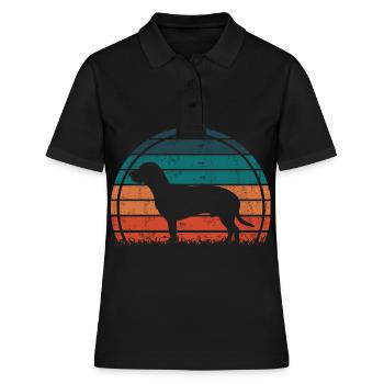Hanovrien Hanover Sweat Dog Vintage Rétro - Polo Femme - noir - Devant - Ailine (174cm)