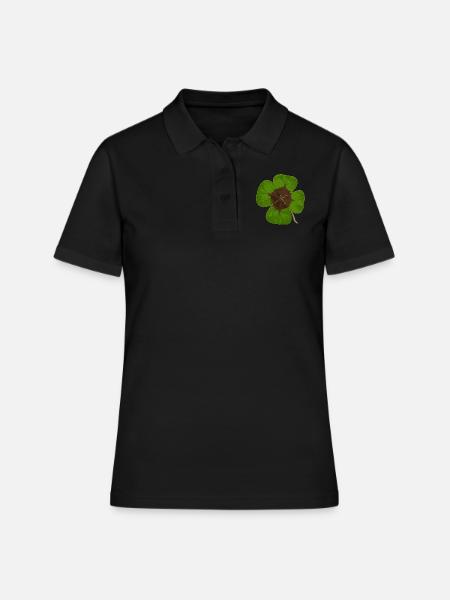Trèfle à 4 feuilles - Polo Femme - noir