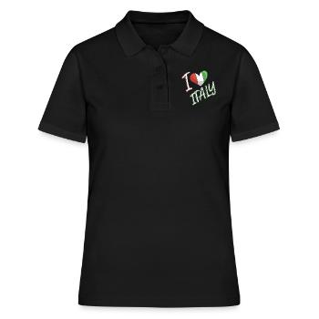 I Love Italy Italie drapeau coeur - Polo Femme - noir - Devant - Ailine (174cm)