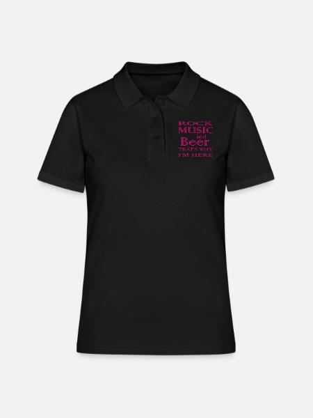 Rock Musik Rock and Roll - Polo Femme - noir
