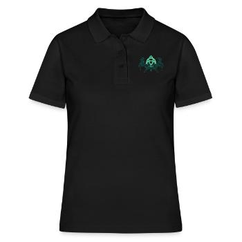 Neon-Zierhirschtier und keltisches Symbol - Frauen Polo Shirt - Schwarz - Vorne - Ailine (174cm)