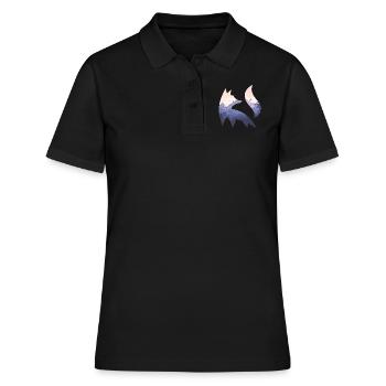 Fox Silhouette Forêt Nature Animal Renard Roux Forêt Animal - Polo Femme - noir - Devant - Ailine (174cm)