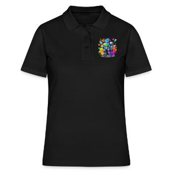 Robot - Frauen Polo Shirt - Schwarz - Vorne - Ailine (174cm)