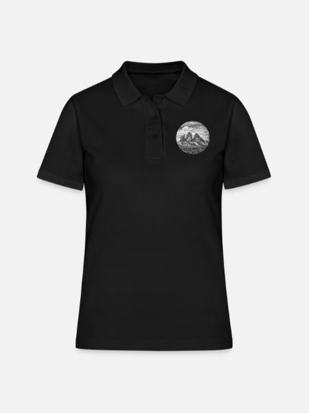 Trois Cnes Dolomites Forme géométrique Polygone - Polo Femme - noir