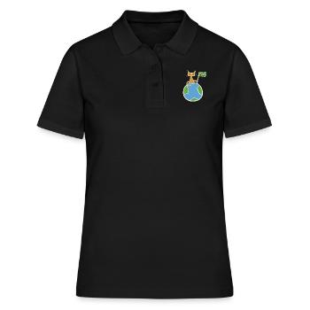 sauver le symbole de la planète Terre - Polo Femme - noir - Devant - Ailine (174cm)