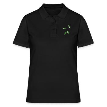 blätter blatt symbol muster - Frauen Polo Shirt - Schwarz - Vorne - Ailine (174cm)