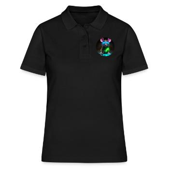 Cyber-Maus - Frauen Polo Shirt - Schwarz - Vorne - Ailine (174cm)