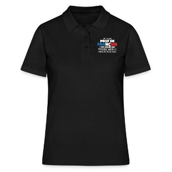 Je Suis Prof De Français Cadeau Prof - Polo Femme - noir - Devant - Ailine (174cm)